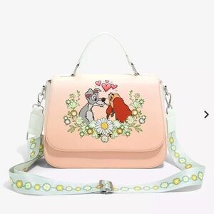 Disney Lady and the Tramp Floral Peach Crossbody Bag